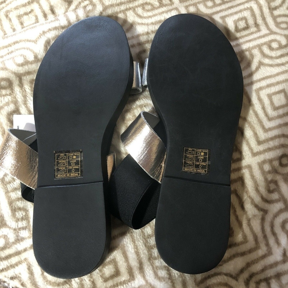 Helena Slingback Sandals Metallic Gladiator Sz 8 - Picture 2 of 8